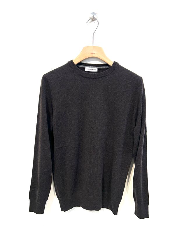 Maglia girocollo basico in lana e cachemire. Col. Testa Moro