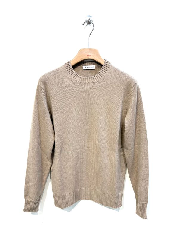 Maglia girocollo in lana e cachemire. Col. Corda