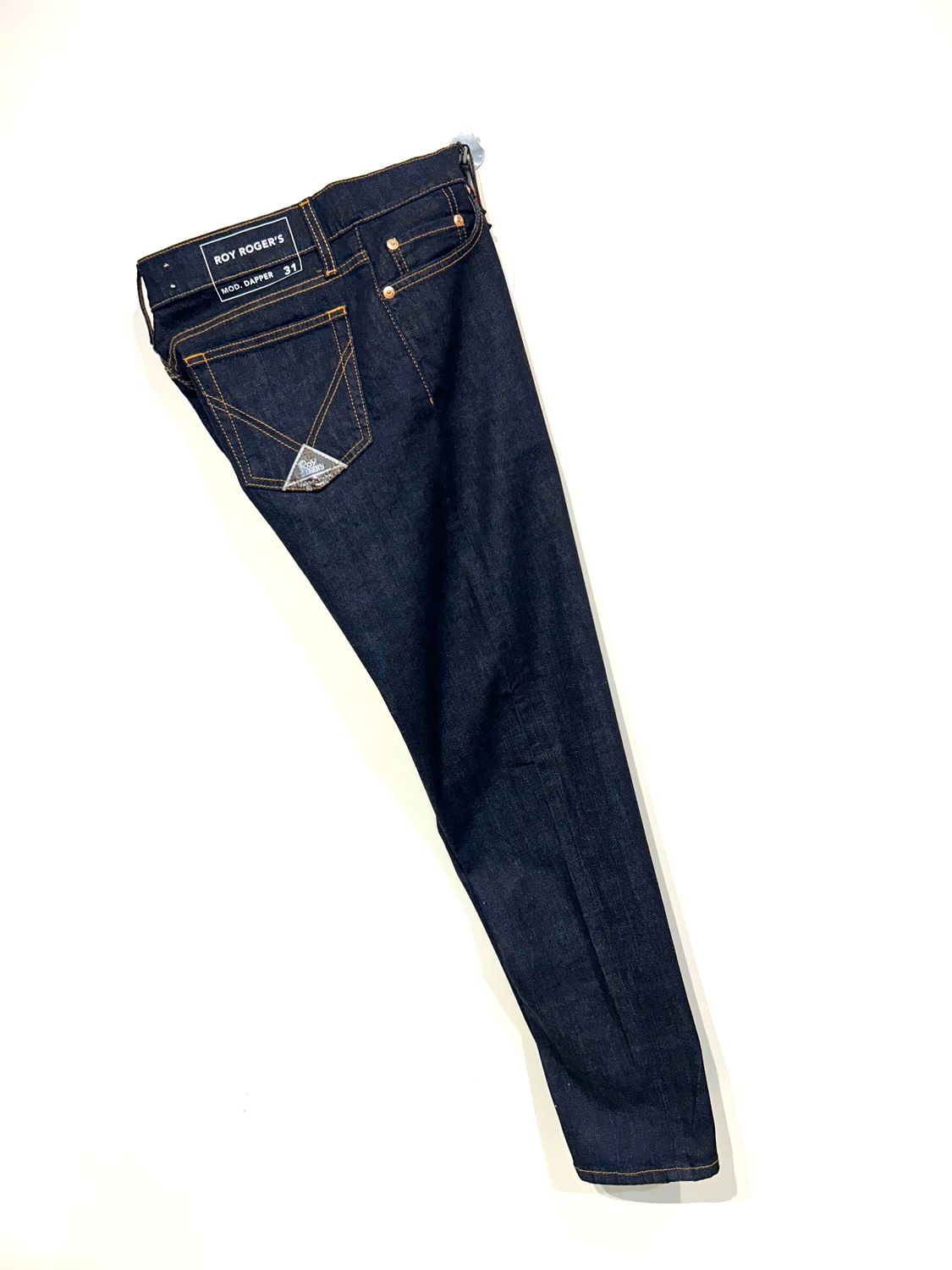 Jeans tela rinse non lavata. Col. Blu Scuro