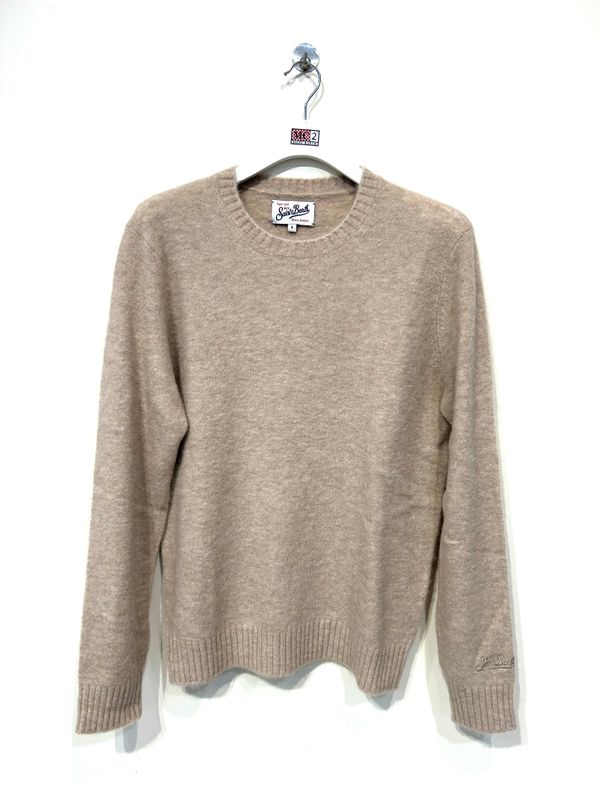 Maglia girocollo alpaca elasticizzata effetto puffed. Col. Naturale