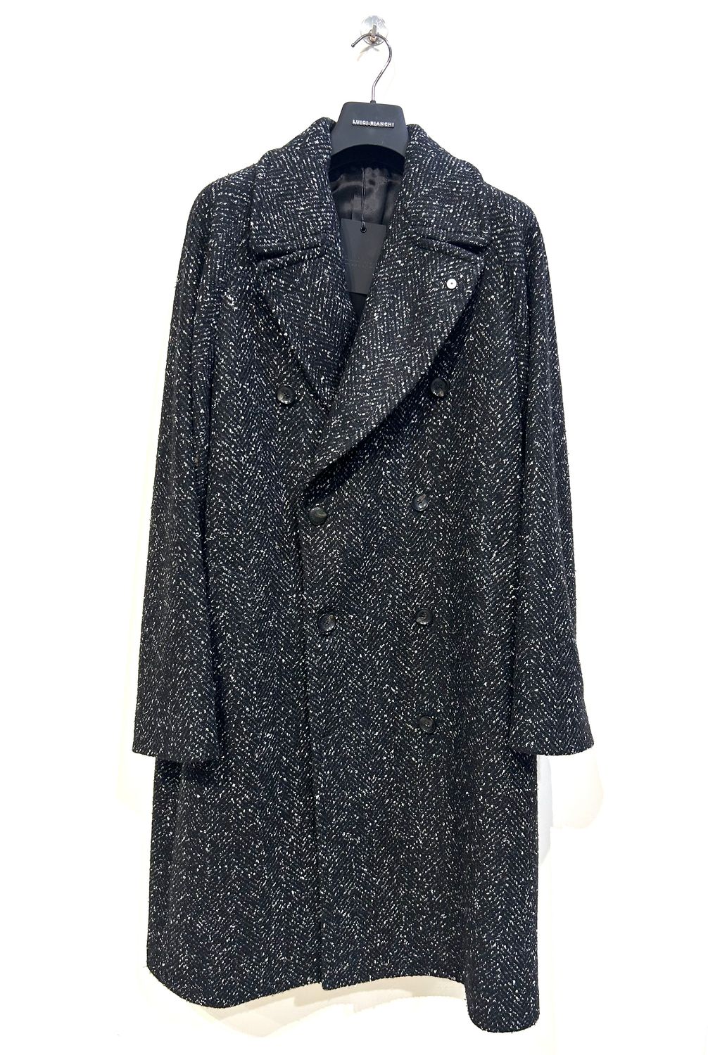 L.B.M. 1911 Cappotto doppio petto bottonato. Col. Nero
