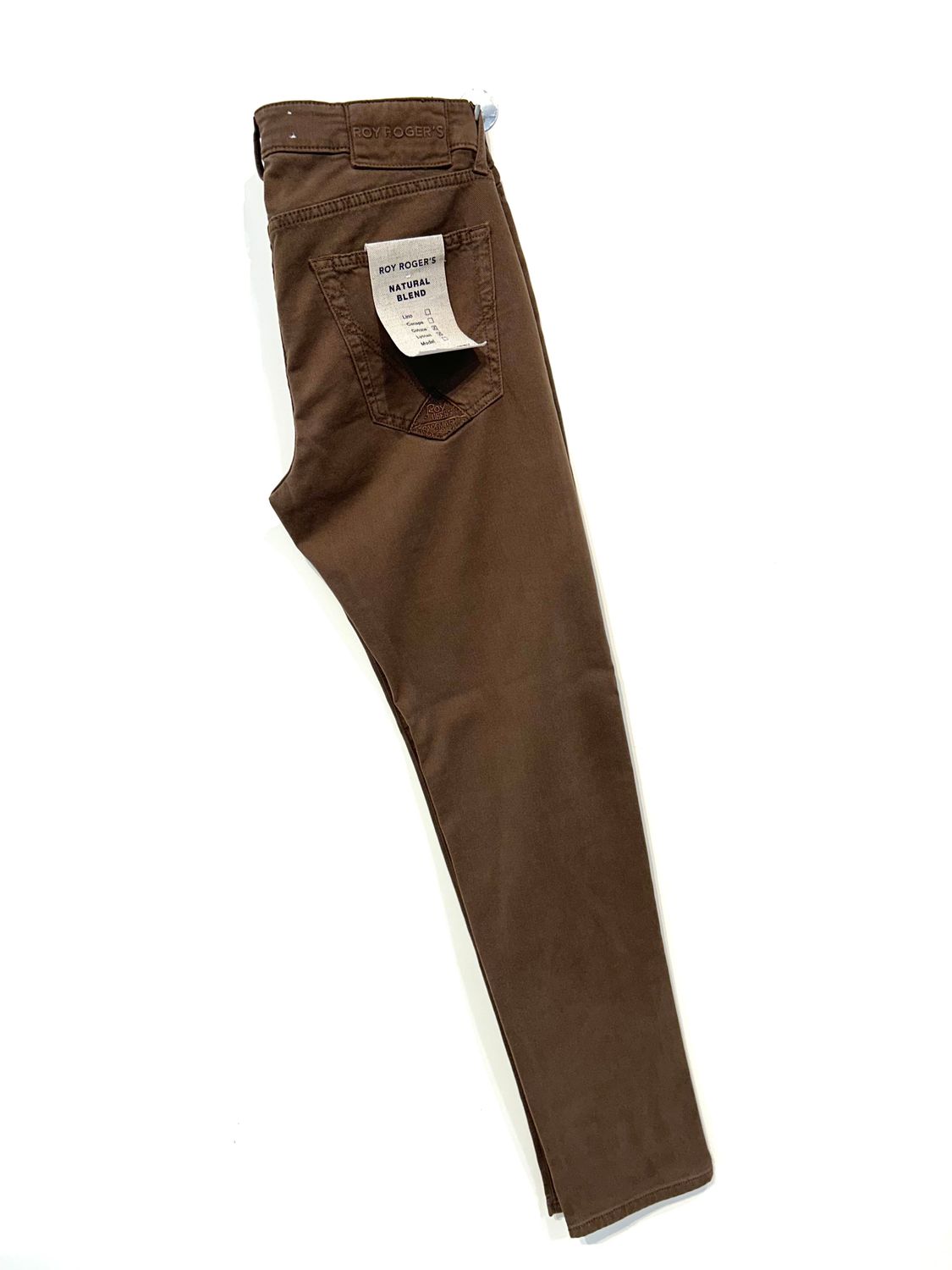 Pantajeans 5 tasche in soft Bull di cotone e lyocel elasticizzato. Col. Tabacco