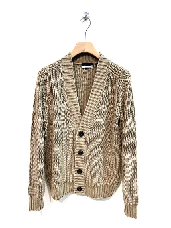 Cardigan over lana e cotone tintura. Col. Corda