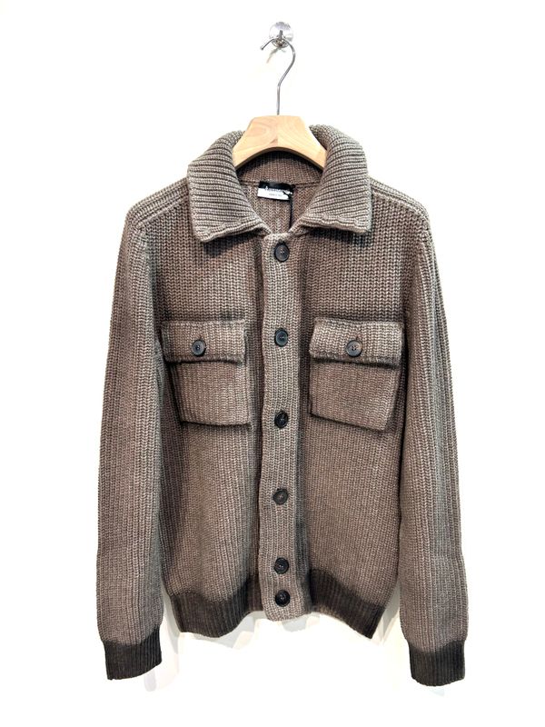 Bomber lana e cashmere punto pannocchia aerografo. Col. Cocco