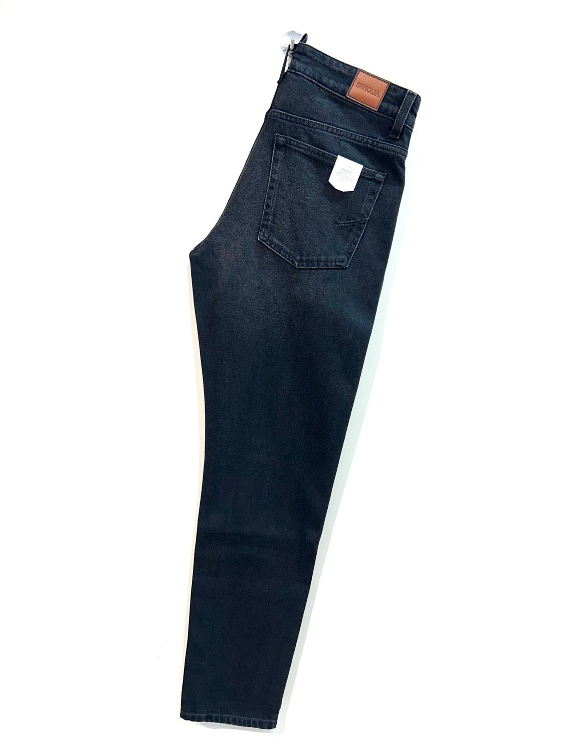 Jeans denim elasticizzato, effetti vintage. Col. Nero Antracite