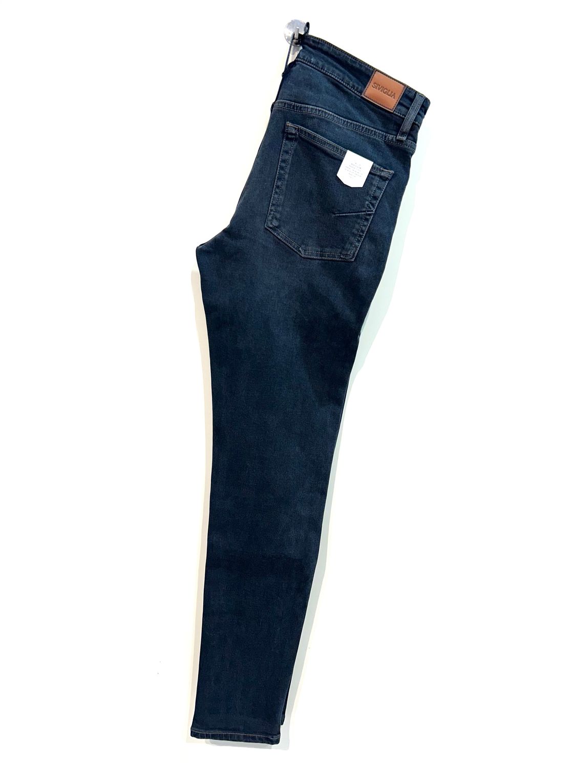 Jeans in tela denim elasticizzato effetto vintage. Col. Blu / Black