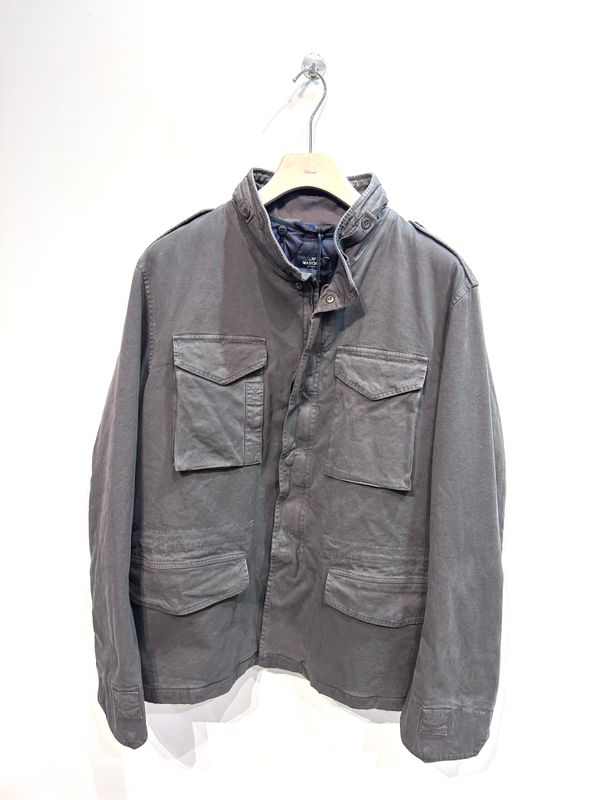 Field jacket in cotone con interno staccabile Slim fit. Col. Militare