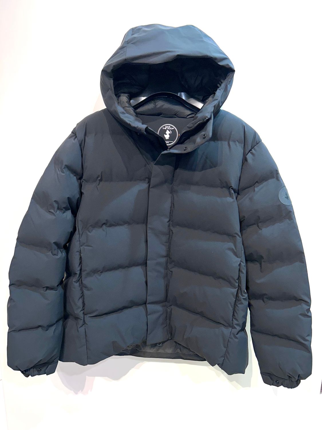 SAVE THE DUCK Giubbino trapuntato ecologico in microfibra opaca. Col. Lavagna