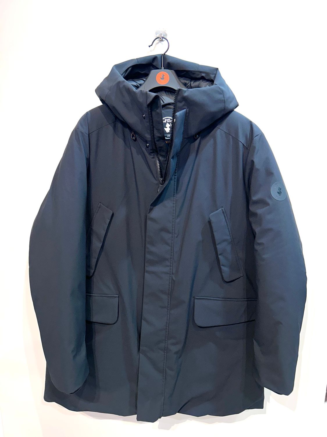 SAVE THE DUCK Parka ecologico in microfibra opaca. Col. Lavagna