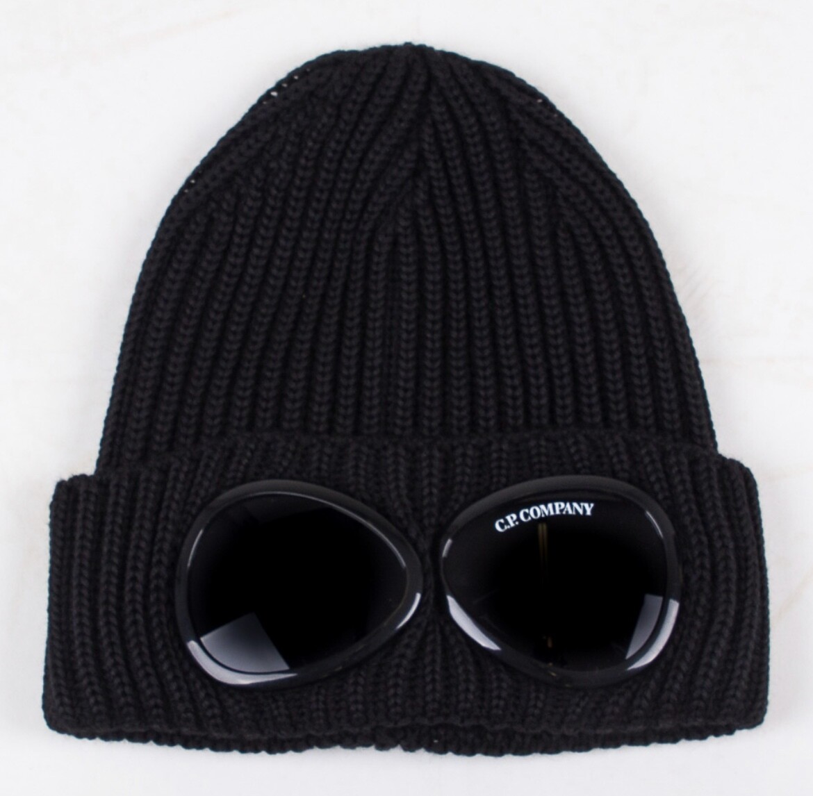 CP COMPANY Cuffia in lana merino a costine. Col. Nero