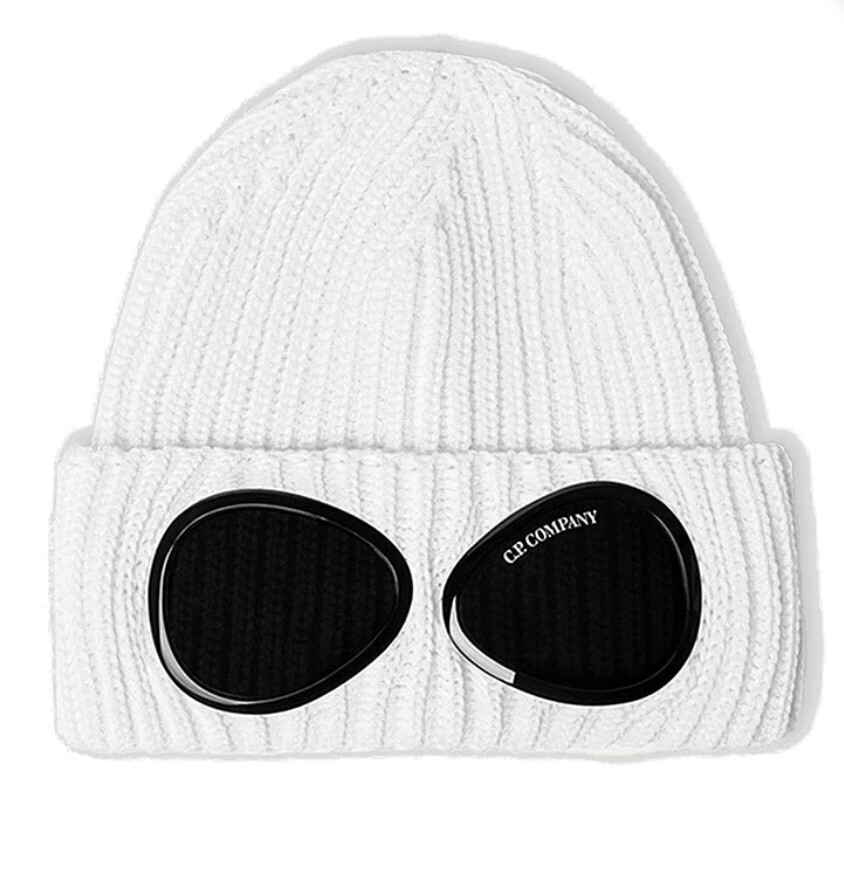 CP COMPANY Cuffia in lana merino a costine. Col. Latte