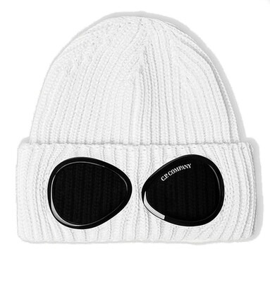 CP COMPANY Cuffia in lana merino a costine. Col. Latte