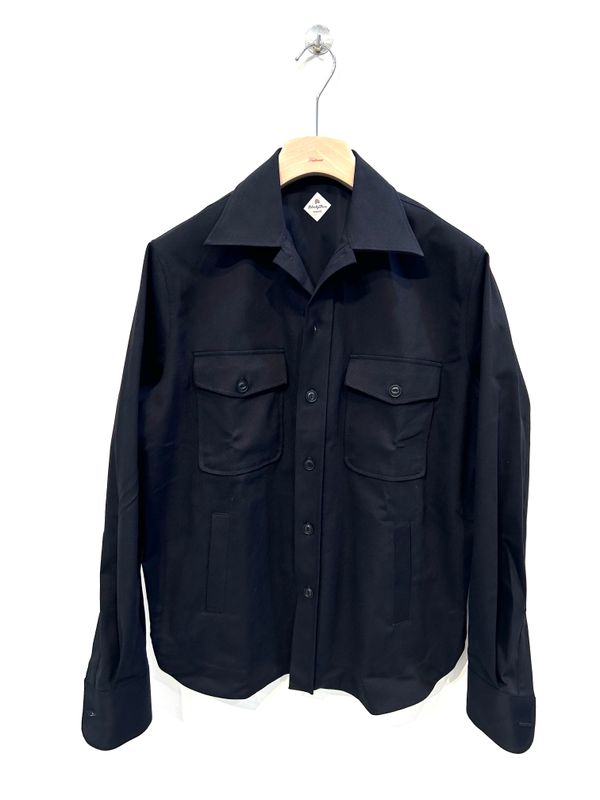 Giacca Camicia in cotone armaturato. Col. Nero