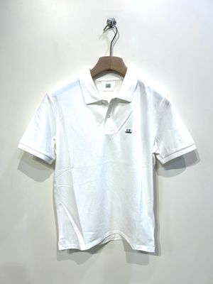 Polo in piquet di cotone strech. Col. Latte