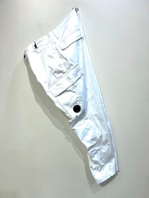 Pantacargo in cotone sateen loose fit. Col. Latte