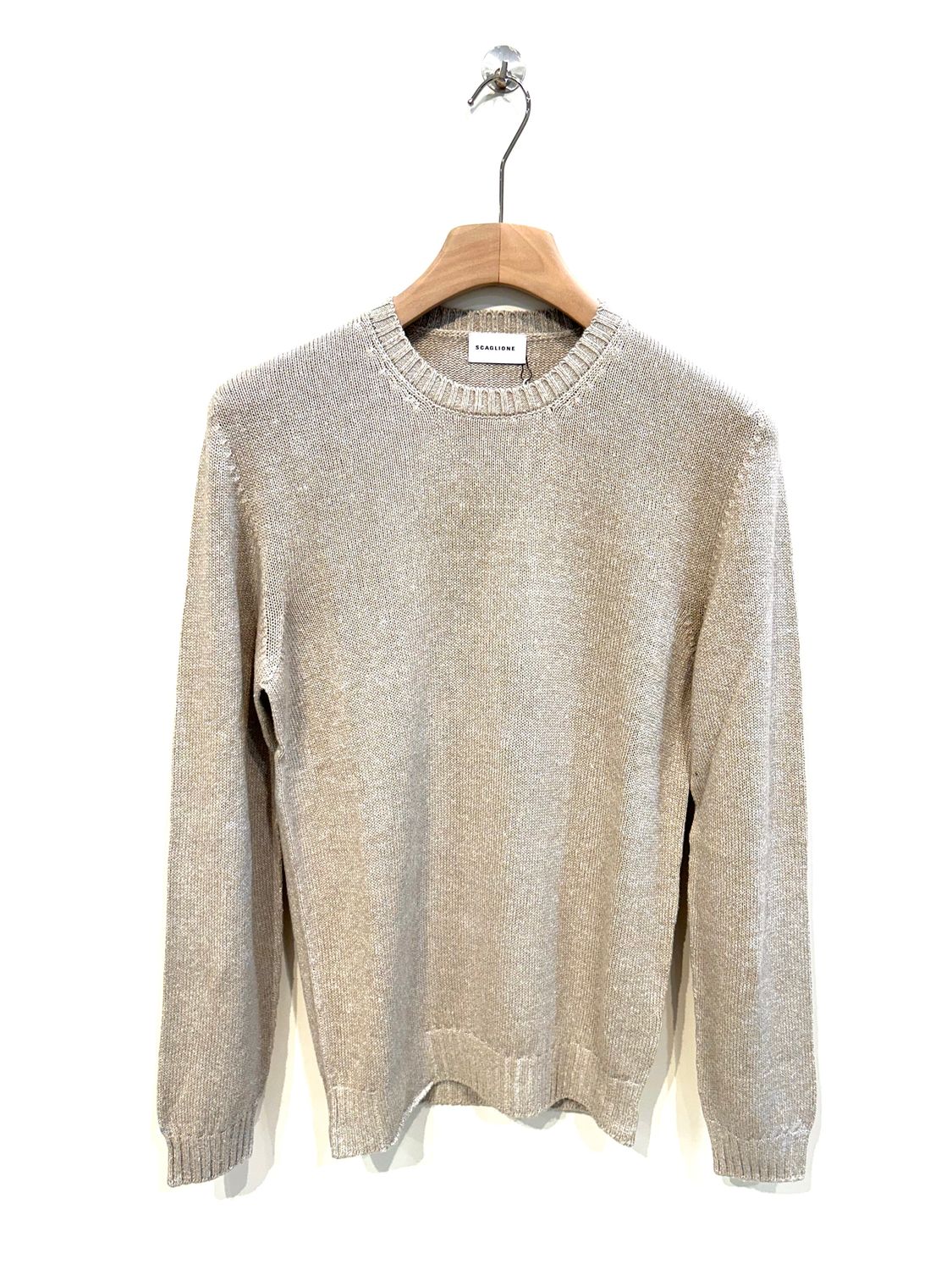 Maglia girocollo in seta e lino. Col. Corda