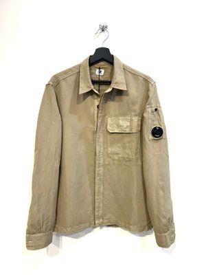 Giacca Camicia in cotone e Lino armaturato . Col. Cachi