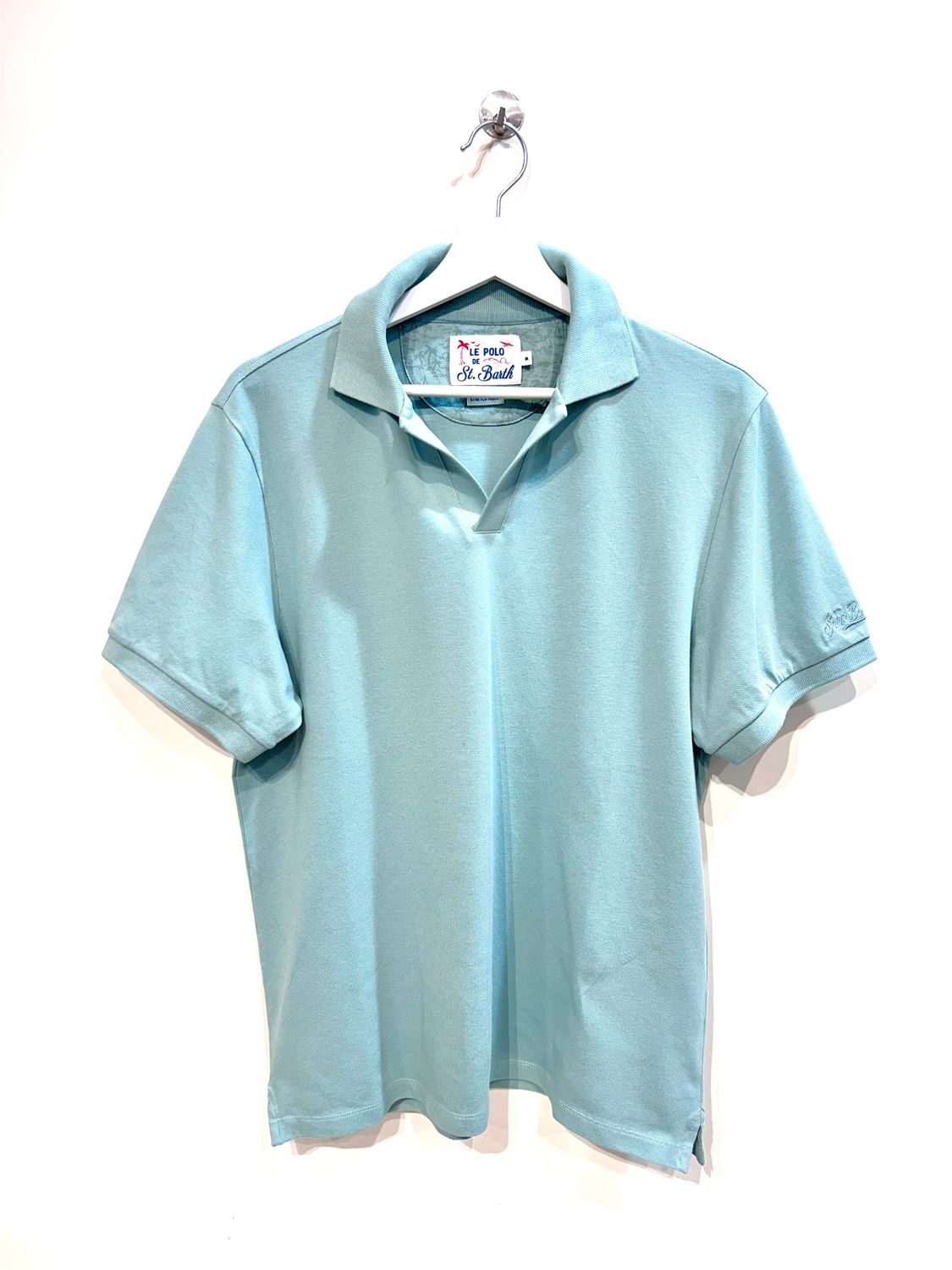 Polo derby in piquet di cotone leggero. Col. Salvia