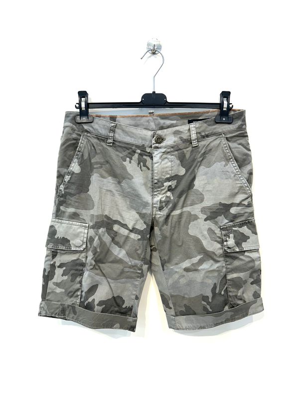 Bermuda cargo camouflage cotone strech. Col. Camouflage Verde