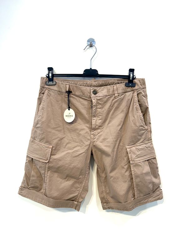 Bermuda cargo in cotone relaxed fit. Col. Corda