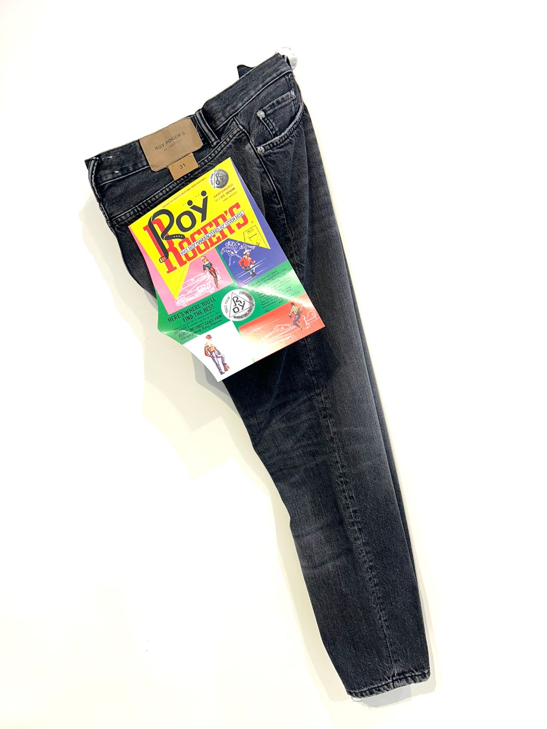 ROY ROGER'S Jeans Research Archivio, tela ferma effetto vintage, dapper fit. Col. Antracite