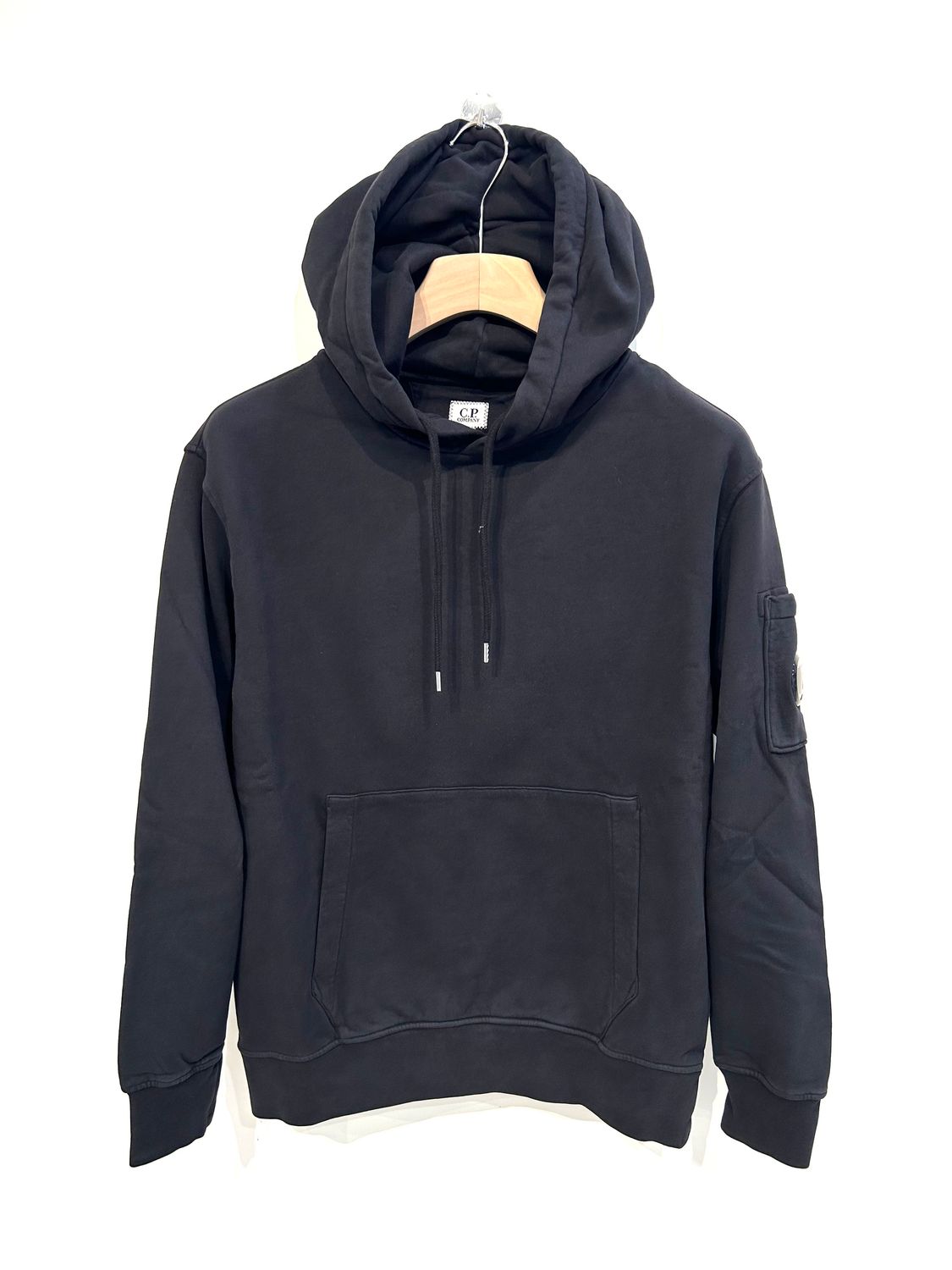 CP COMPANY Felpa con cappuccio, fleece garzata e smerigliata. Col. Nero