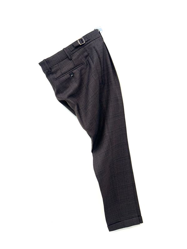 BERWICH Pantalone in galles in pura lana con pence e laccetti. Col. Testa Moro