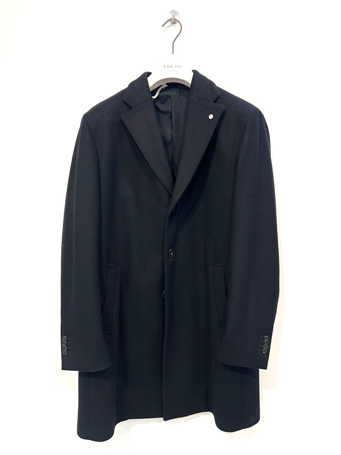 L.B.M. 1911 Cappottino sfoderato in lana e cachemire. Col. Nero