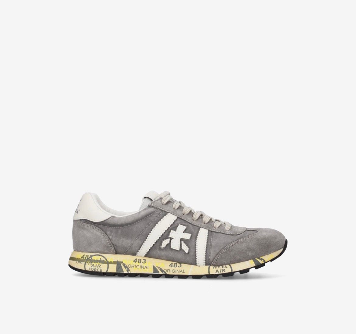 PREMIATA nylon effetto vintage e suede , suola in contrasto. Col. Grigio Chiaro