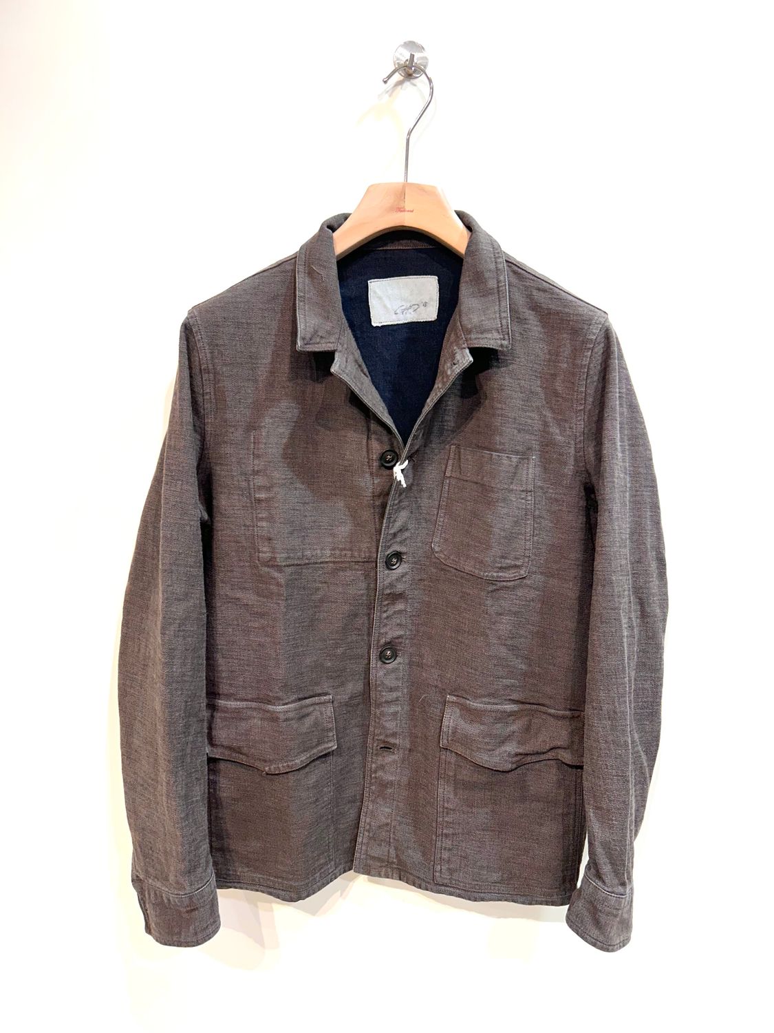 Work Jacket in denim rovesciato sovratinto. Col. Caffe’