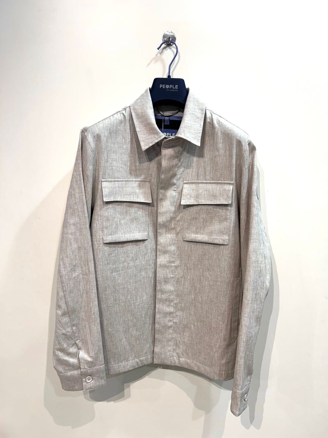 Giacca Camicia in puro lino doppio strato. Col. Naturale