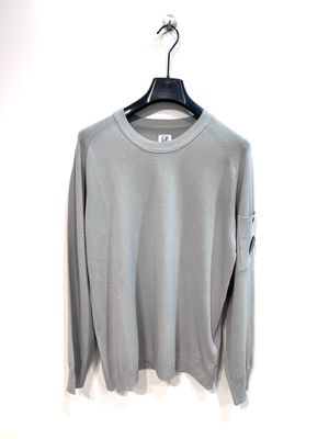 Maglia girocollo calata in crepe di cotone . Col. Calce