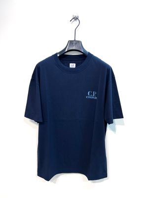 T-shirt in Jersey di cotone stampa grafica sailor fronte e retro. Col. Blu Navy