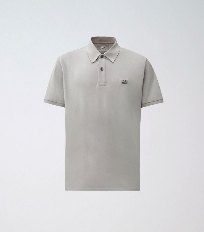 Polo in piquet di cotone strech. Col. Gesso