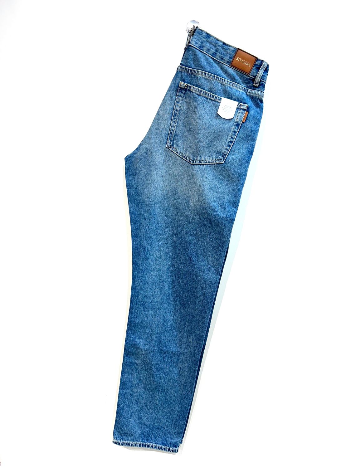 Jeans denim tela ferma effetto vintage. Col. Azzurro chiaro