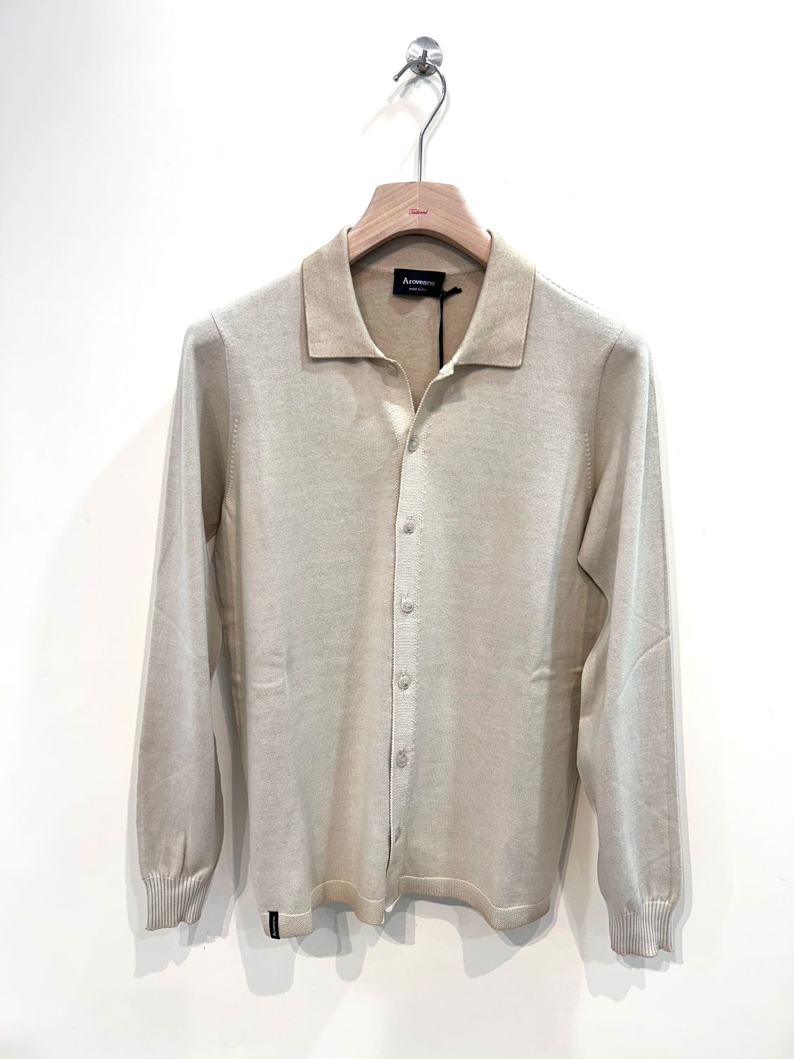 Camicia calata in cotone, trattamento Wave. Col. Naturale