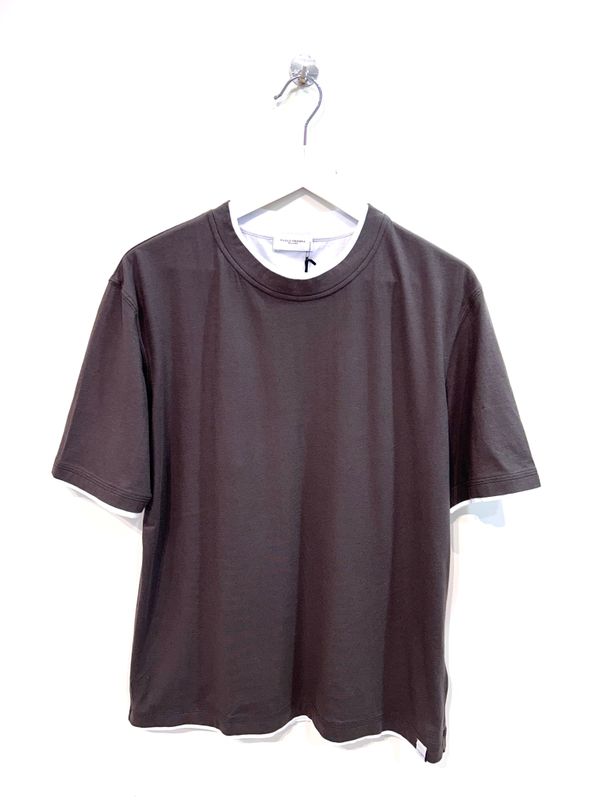 T-shirt jersey di cotone light con bordino. Col. Testa di Moro