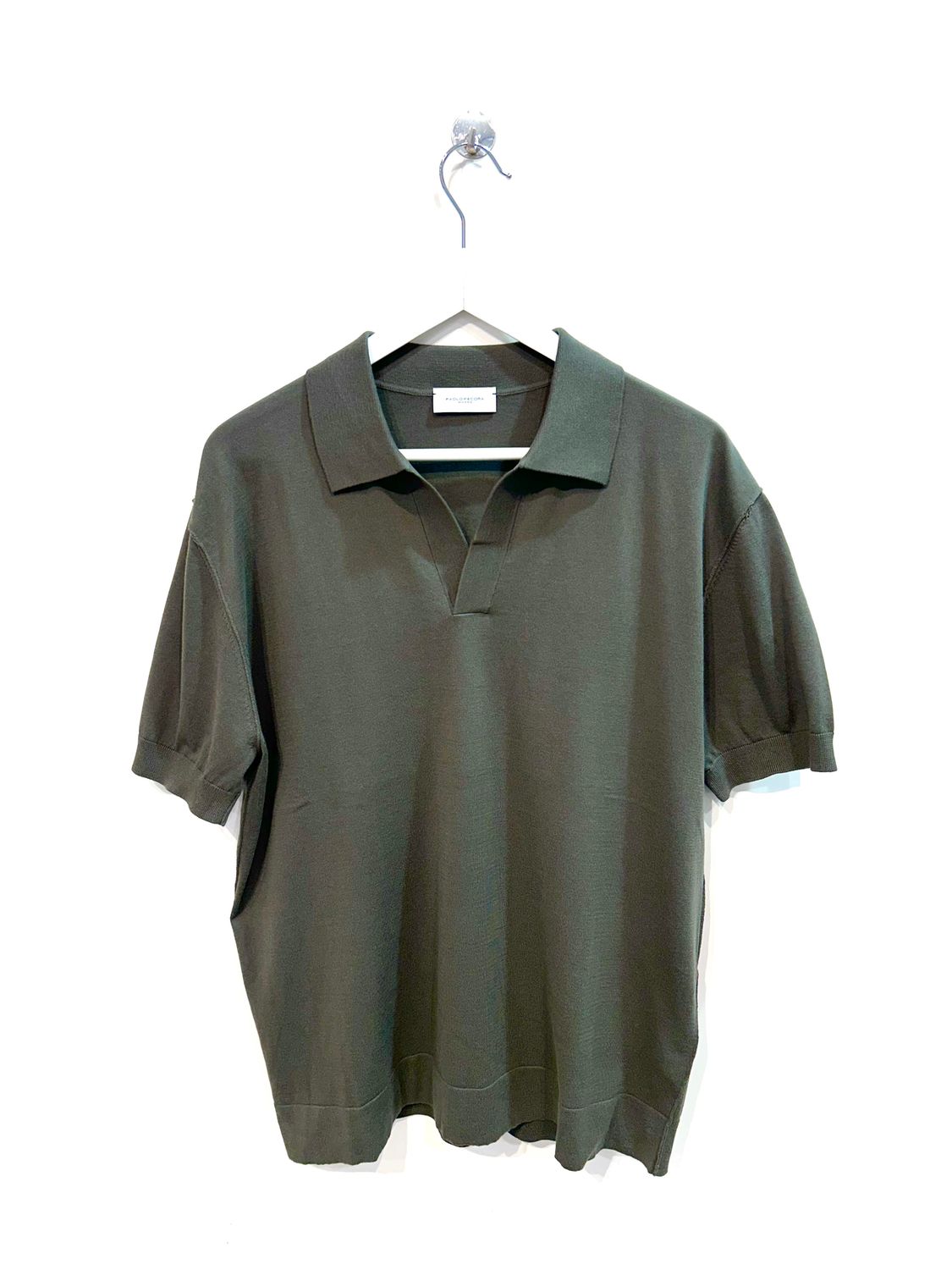 Polo derby in maglia di cotone rasata. Col. Militare