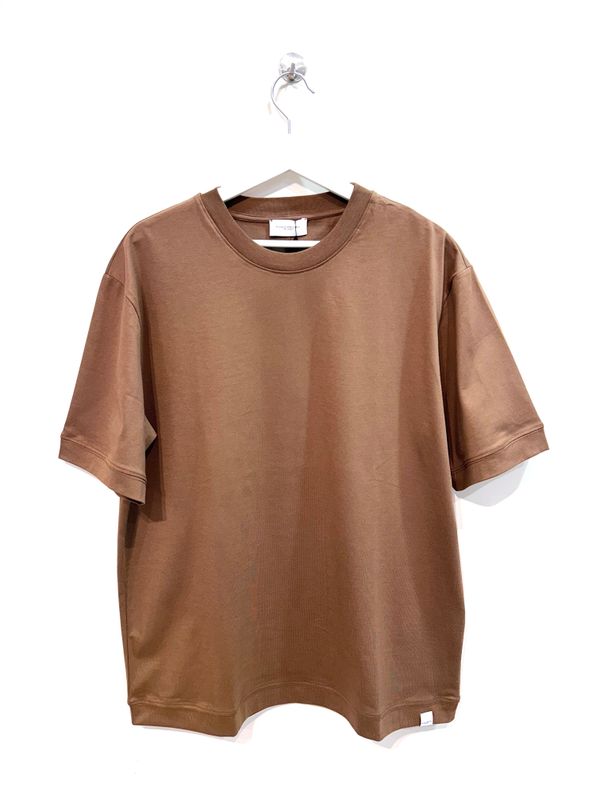 T-shirt in Jersey di cotone light loose fit. Col. Caramello