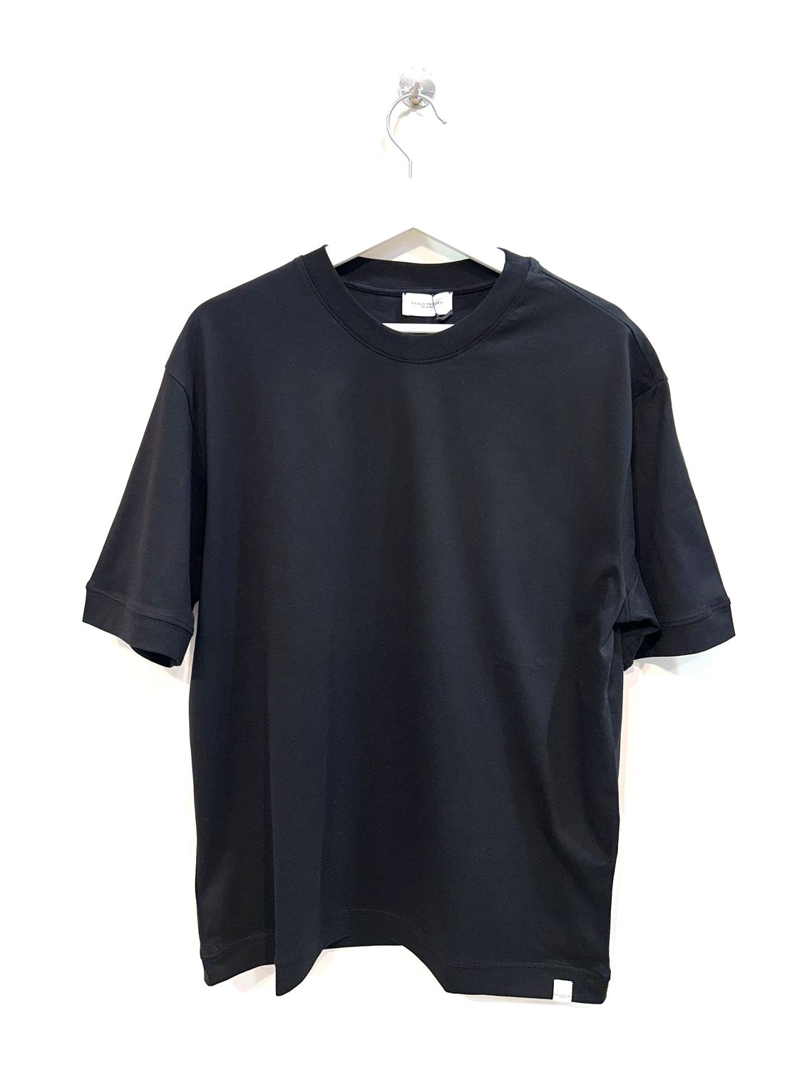 T-shirt in Jersey di cotone light loose fit. Col. Nero