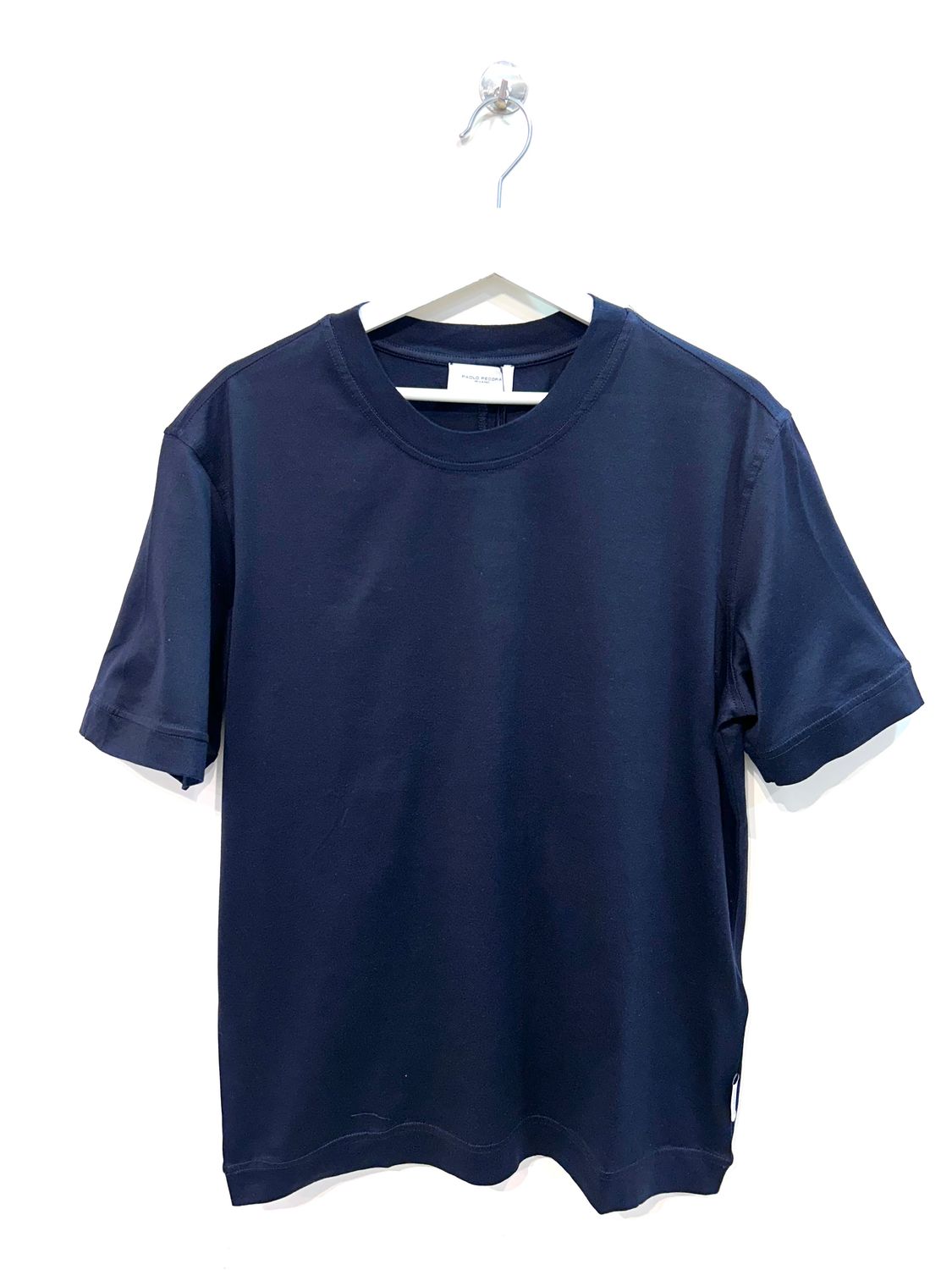 T-shirt rasatello di cotone light. Col. Navy