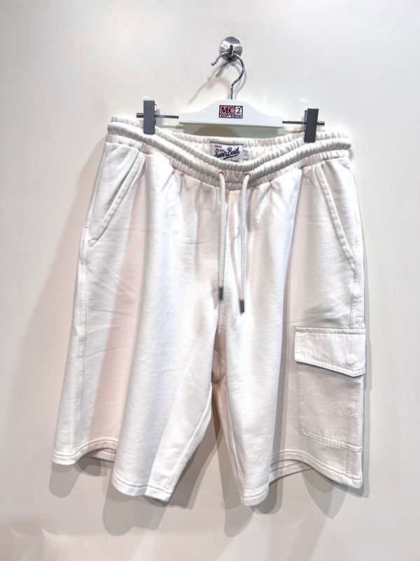 Bermuda in Jersey felpa con tascone laterale. Col. Naturale