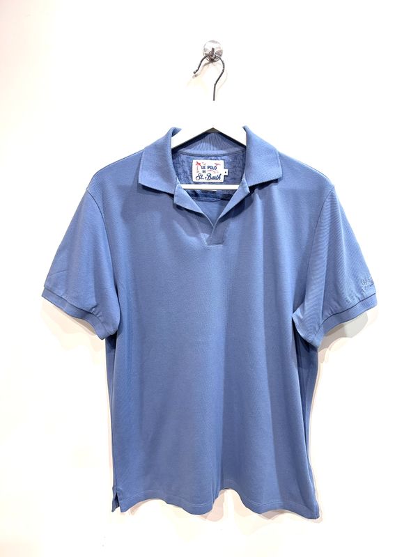 Polo derby in piquet di cotone leggero. Col. Avio