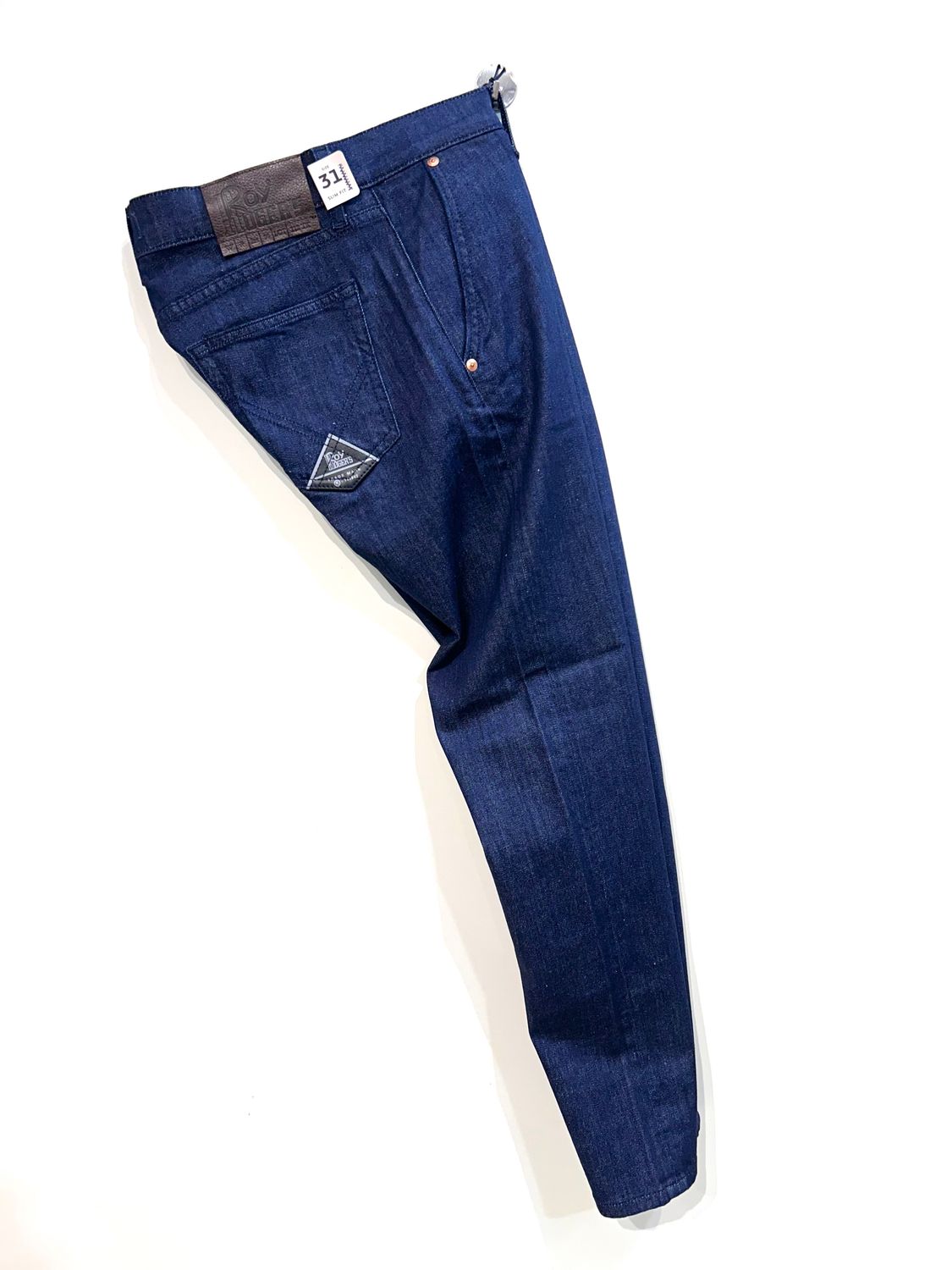 Pantajeans in tela elasticizzata leggera, tasca America, non lavato rinse. Col. Blu notte