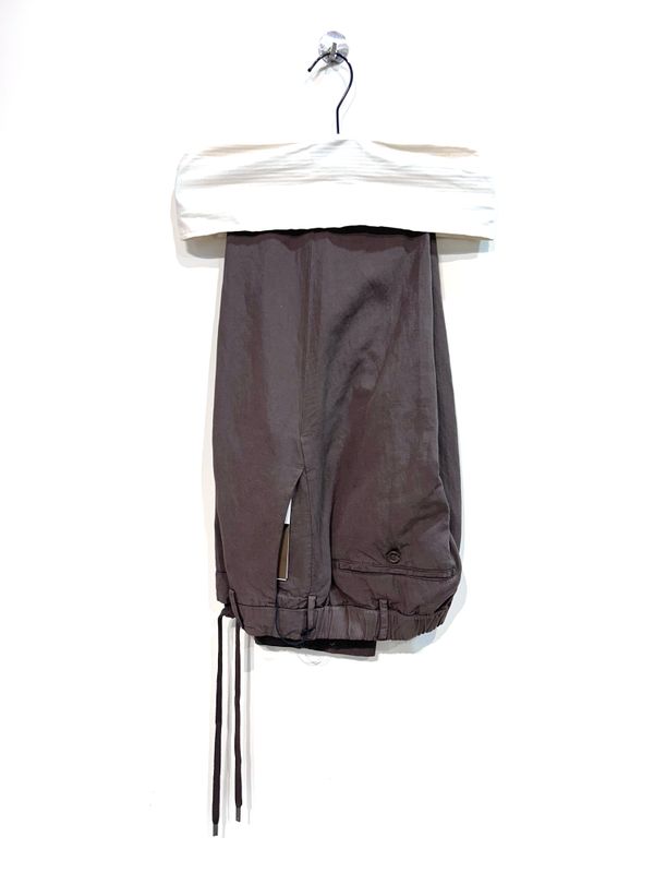 Pantalone fluido in lyocel lino e cotone con coulisse. Col.  Cioccolato