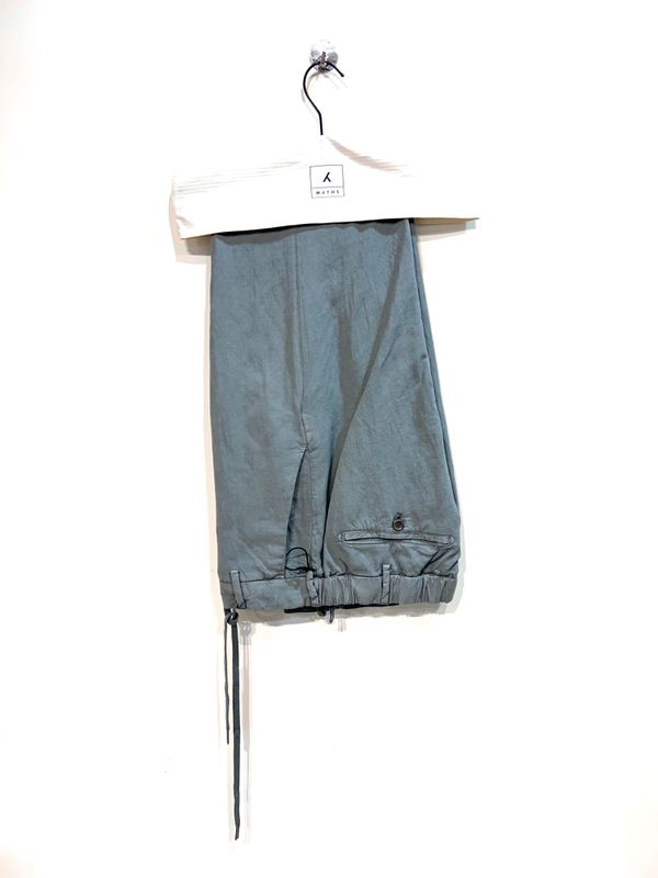 Pantalone fluido in lyocel lino e cotone con coulisse. Col.  Salvia