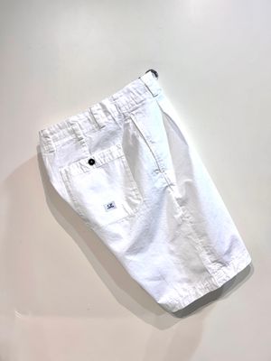 Bermuda in cotone doppia pence. Col. Bianco ottico