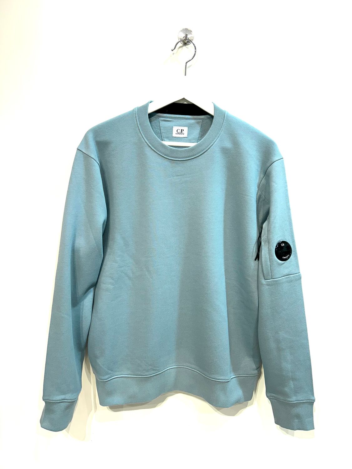 Felpa girocollo diagonal fleece. Col. Silver Blue