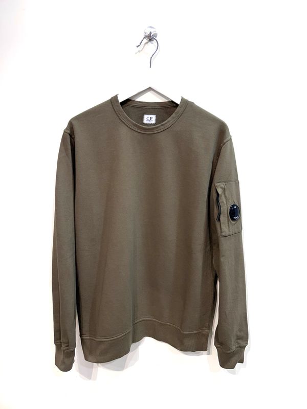 Felpa girocollo light fleece. Col. Verde Militare