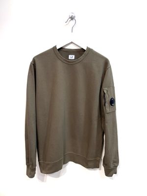 Felpa girocollo light fleece. Col. Verde Militare